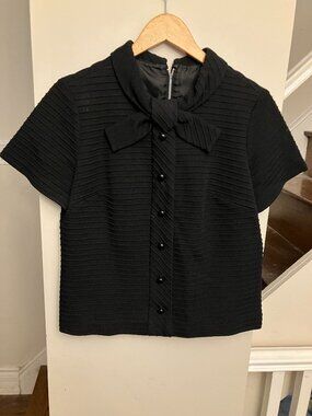 Vintage Two-Piece Black Mod Skirt and Top